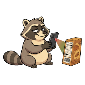 Cardio scanning a food label with his phone